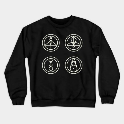 The Owl House Glyphs Light On Dark Background Crewneck Sweatshirt Official The Owl House Merch