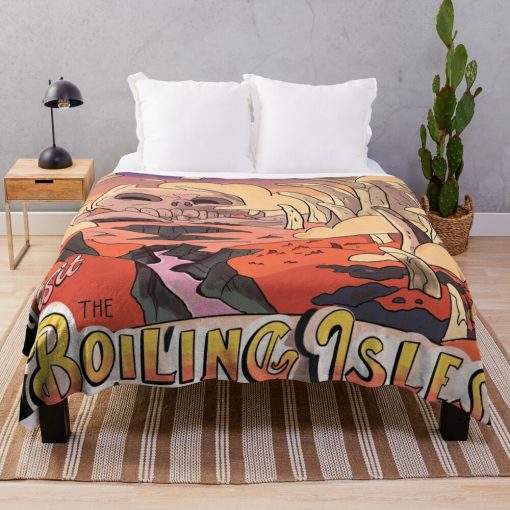 Visit The Boiling Isles - The The Owl House Mock Travel Poster Throw Blanket Official The Owl House Merch