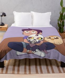 Luz, Hooty And King | The The Owl House Throw Blanket Official The Owl House Merch