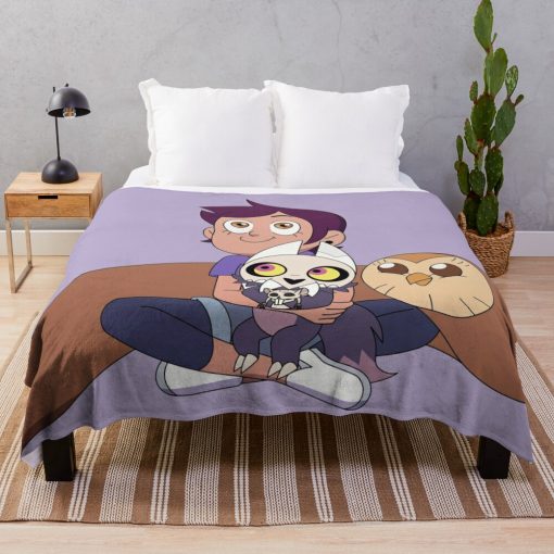 Luz, Hooty And King | The The Owl House Throw Blanket Official The Owl House Merch