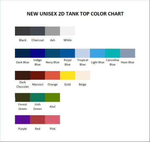 tank top color chart - The Owl House Shop